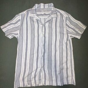 Goodfellow & Co White and Gray Casual Button Down Shirt